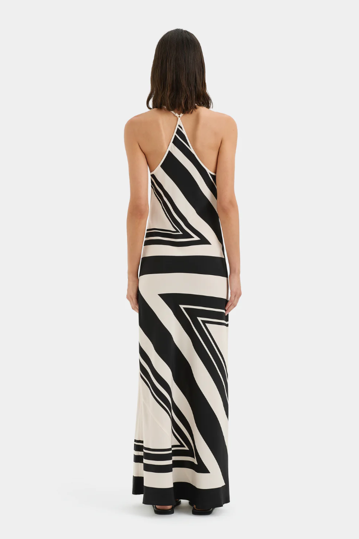 SIR. Pietra V Neck Slip Dress - Milano Nero
