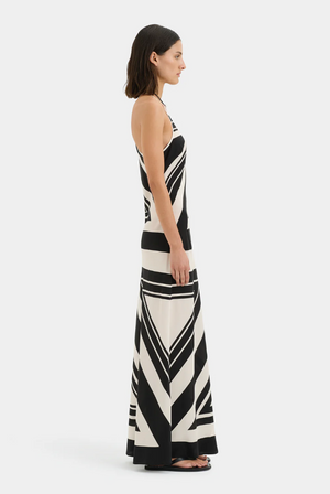 SIR. Pietra V Neck Slip Dress - Milano Nero