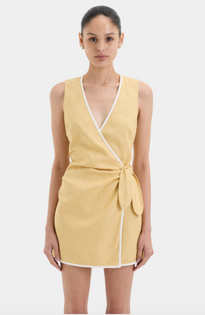 SIR. Carlotta Wrap Mini Dress - Raffia