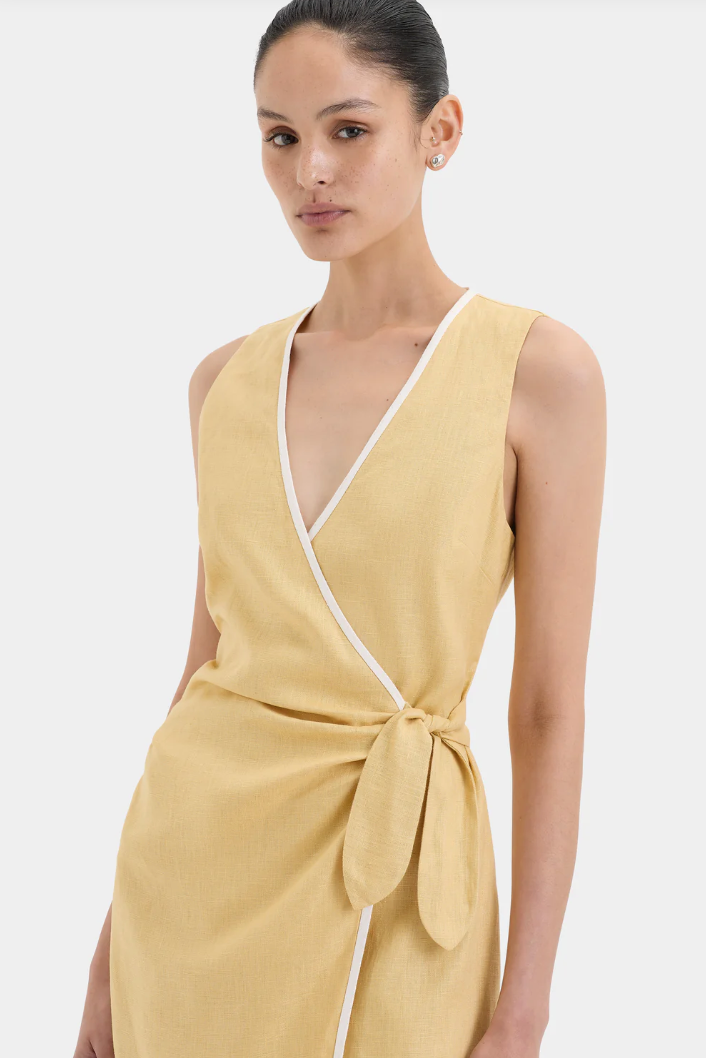 SIR. Carlotta Wrap Mini Dress - Raffia