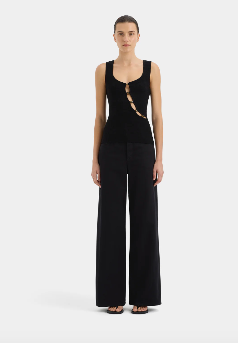 SIR. Chiara Beaded Tank - Black
