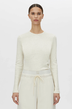 Camilla and Marc Nora Long Sleeve Monogram Top - Ivory Marle