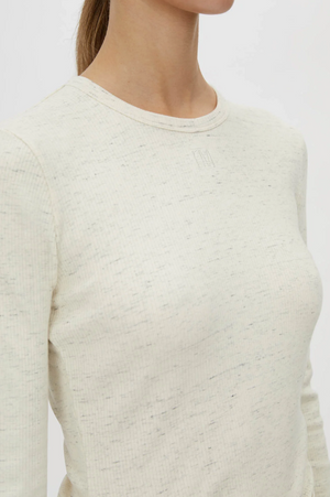 Camilla and Marc Nora Long Sleeve Monogram Top - Ivory Marle