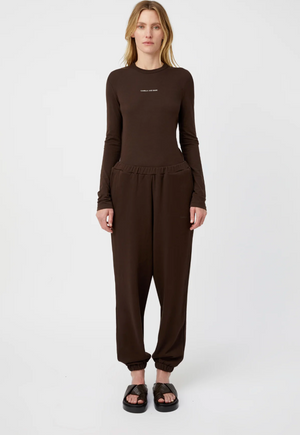 Camilla and Marc Park Long Sleeve Logo Top - Bitter Chocolate