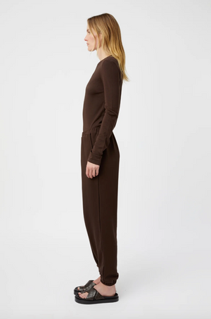 Camilla and Marc Park Long Sleeve Logo Top - Bitter Chocolate