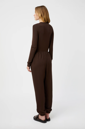 Camilla and Marc Park Long Sleeve Logo Top - Bitter Chocolate