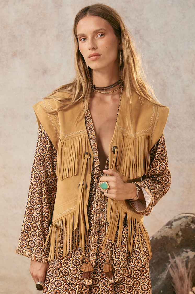 PRE ODER - Spell Fearless Heart Suede Fringe Jacket - Sun Glow - PRE ORDER