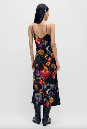 Silk Laundry 90's Slip Dress - Dearly Beloved Black
