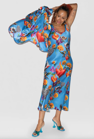 Silk Laundry Scoop Neck Dress - Dearly Beloved Mirage