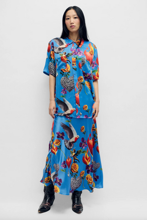 Silk Laundry Short Sleeve Boyfriend Shirt - Dearly Beloved Mirage