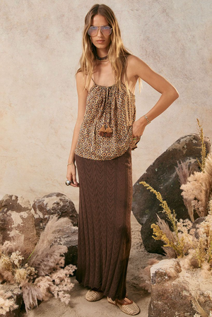 Spell Lou Lou Knit Skirt - Cacao