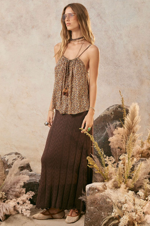 Spell Lou Lou Knit Skirt - Cacao