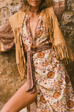 Spell Sannah Boho Maxi Dress - Golden Ochre