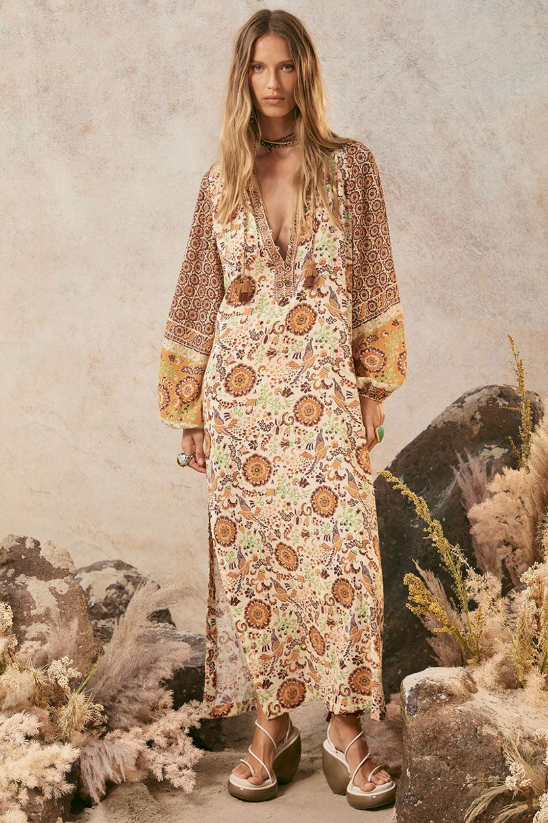 Spell Sannah Boho Maxi Dress - Golden Ochre