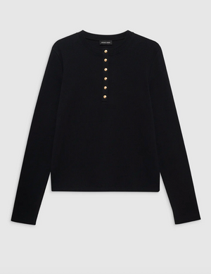 Anine Bing Alessia Long Sleeve Tee - Black