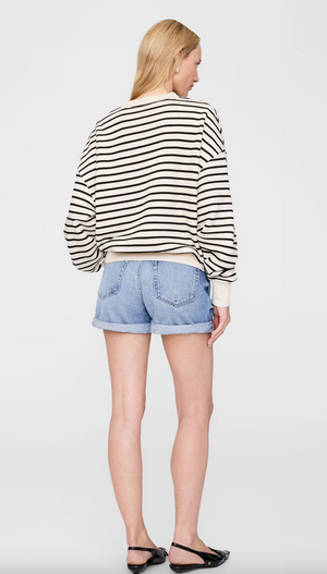 Anine Bing Dean Sweatshirt - Black Stripe French Terry