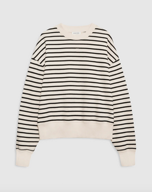 Anine Bing Dean Sweatshirt - Black Stripe French Terry