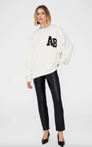 Anine Bing Miles Oversized Sweatshirt Letterman - Off White