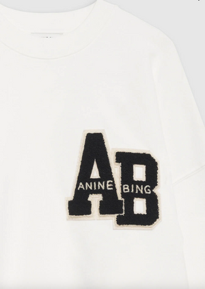 Anine Bing Miles Oversized Sweatshirt Letterman - Off White
