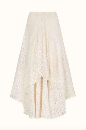 Spell Lux Lisbon Lace Handkerchief Skirt - Vintage Cream