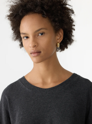 Bassike Midweight Jersey Classic Sweat - Charcoal Marl