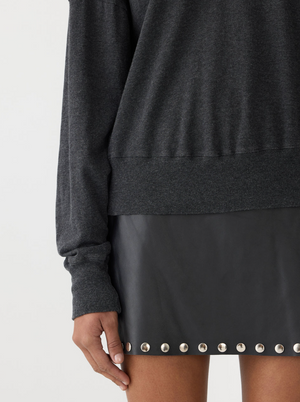 Bassike Midweight Jersey Classic Sweat - Charcoal Marl