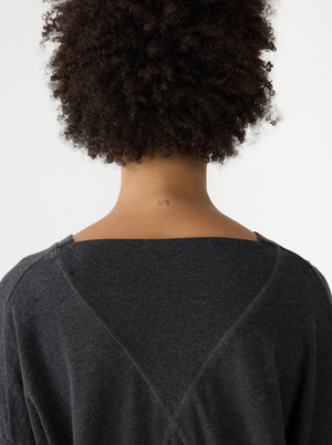 Bassike Midweight Jersey Classic Sweat - Charcoal Marl