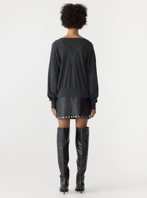 Bassike Midweight Jersey Classic Sweat - Charcoal Marl