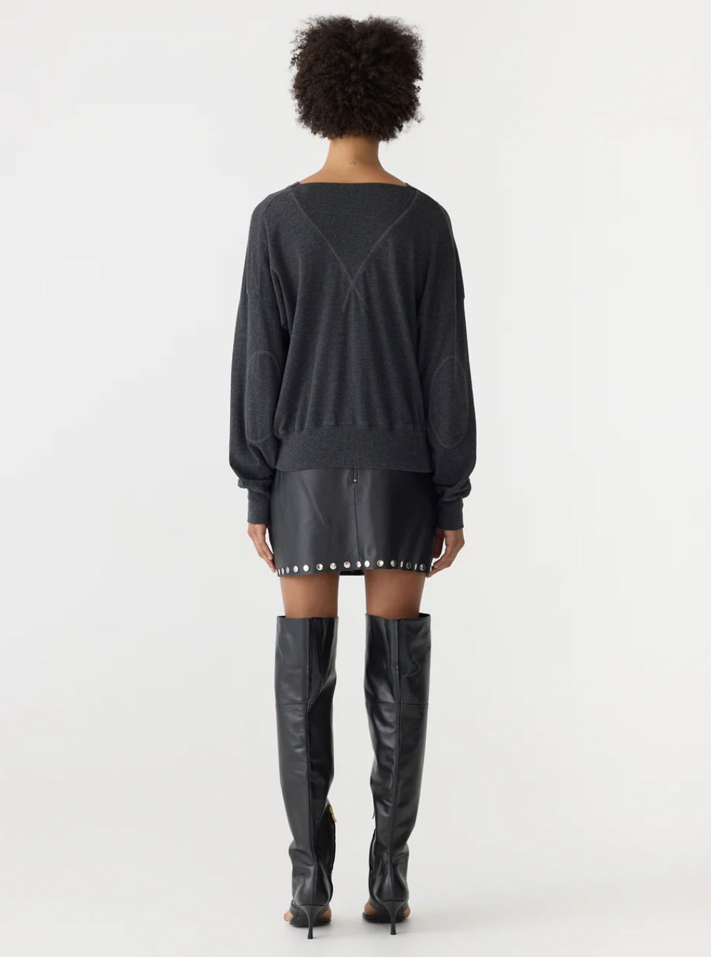 Bassike Midweight Jersey Classic Sweat - Charcoal Marl