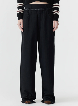 Bassike Elasticated Denim Jean - Black