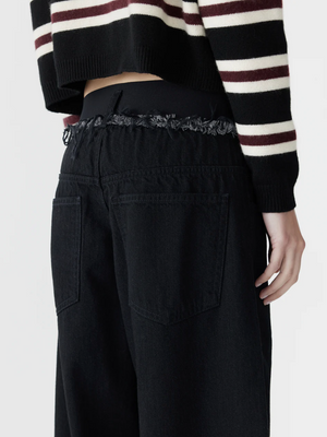 Bassike Elasticated Denim Jean - Black