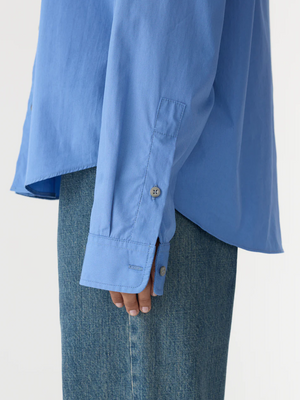 Bassike Slouch Poplin Shirt - Cornflower