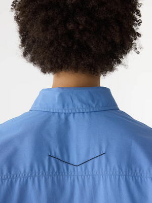 Bassike Slouch Poplin Shirt - Cornflower