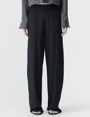 Bassike Elastic Detail Twill Pant - Black
