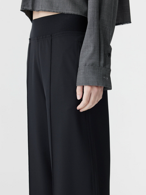 Bassike Elastic Detail Twill Pant - Black