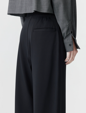 Bassike Elastic Detail Twill Pant - Black
