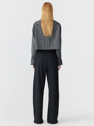 Bassike Elastic Detail Twill Pant - Black