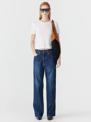 Bassike Slouch Tuxedo Jean - Worn Indigo