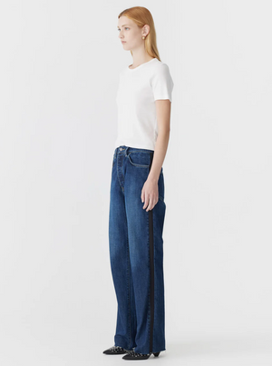 Bassike Slouch Tuxedo Jean - Worn Indigo