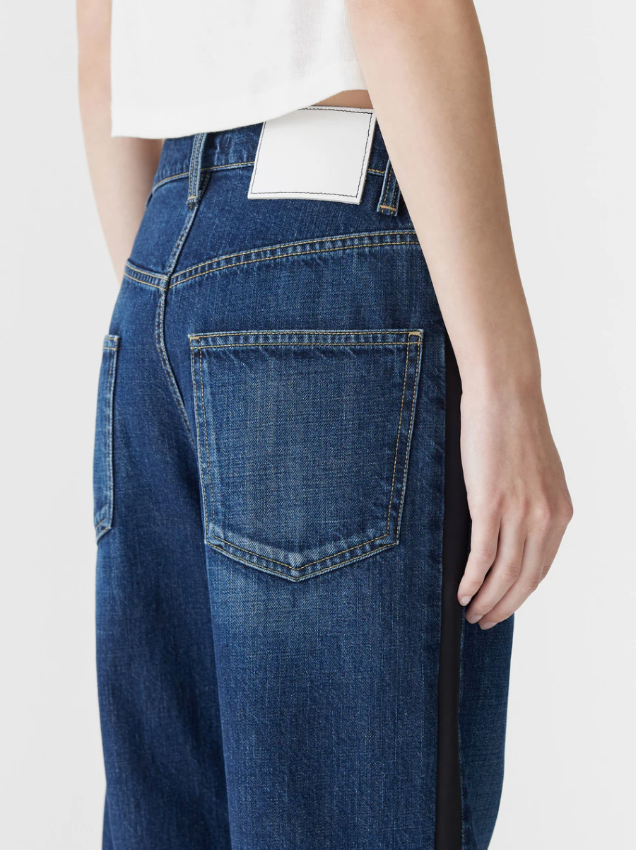 Bassike Slouch Tuxedo Jean - Worn Indigo