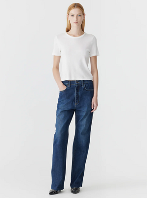 Bassike Slouch Tuxedo Jean - Worn Indigo
