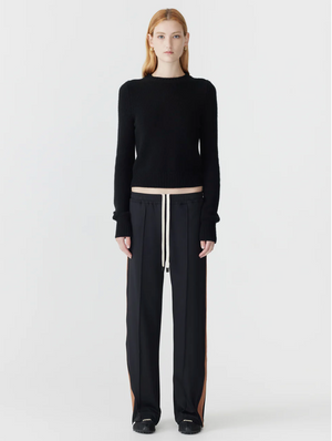 Bassike Twill stripe Detail Pant - Black / Argan
