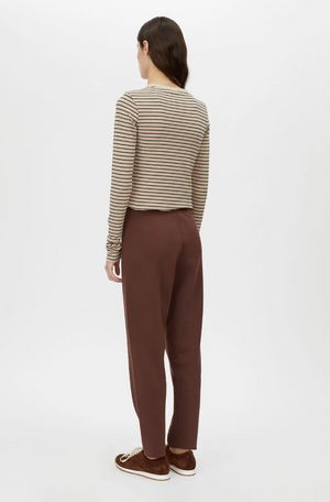 Camilla and Marc Cassian Button Down Stripe Top - Oatmeal