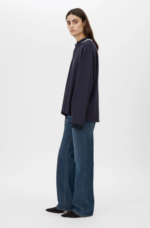 Camilla and Marc Aqui Long Sleeve Monogram Top - Midnight Navy