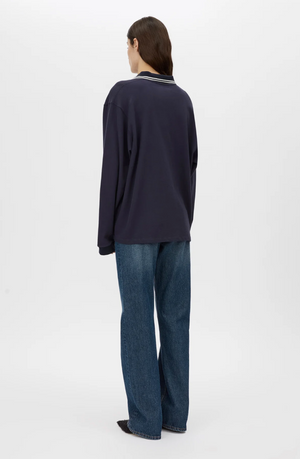 Camilla and Marc Aqui Long Sleeve Monogram Top - Midnight Navy