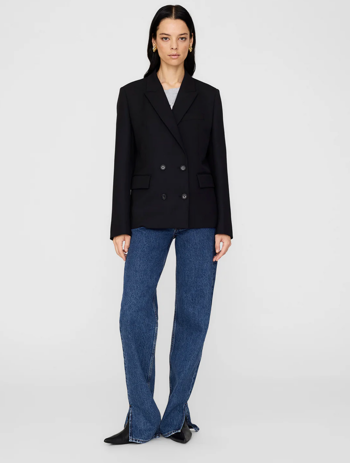 Anine Bing Evelyn Blazer - Black