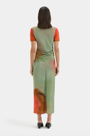 SIR. Calle Midi Skirt - Acquerello Print