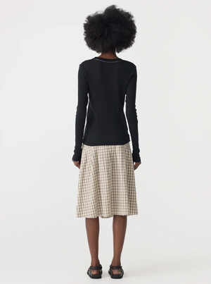 Bassike Sheer Rib L/S T-Shirt - Black