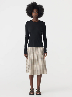 Bassike Sheer Rib L/S T-Shirt - Black