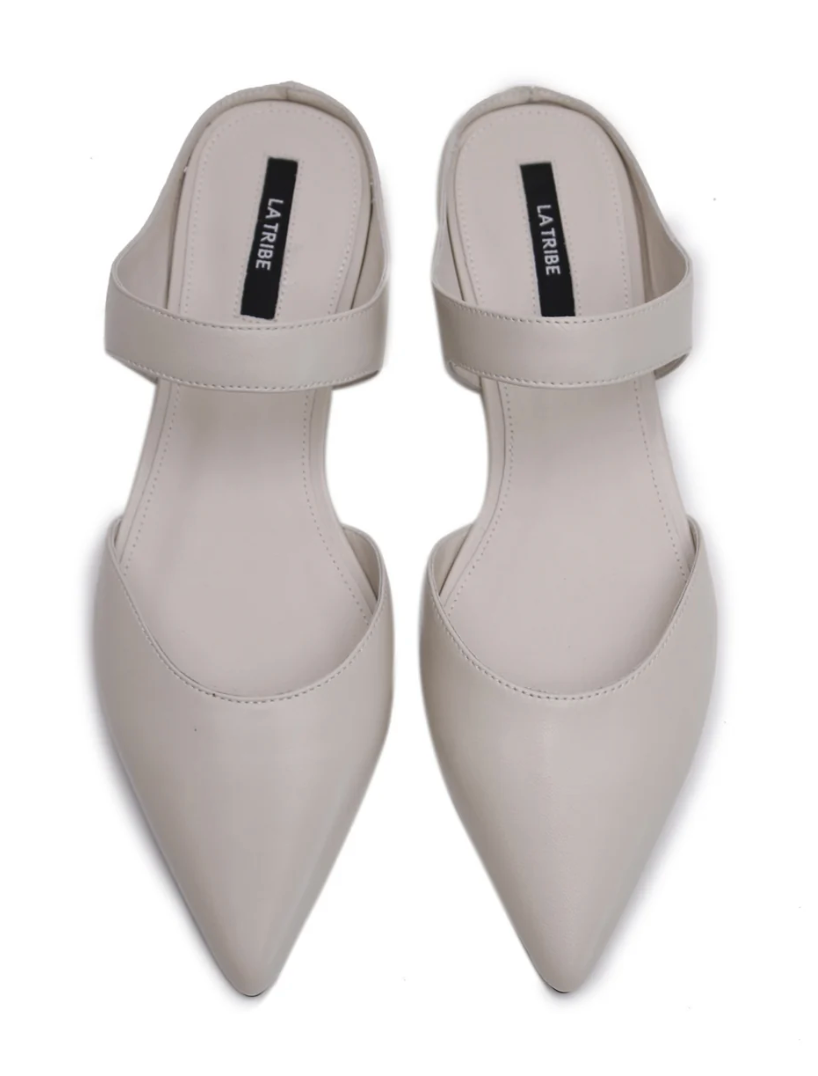 La Tribe Pointed Mule - Eggshell
